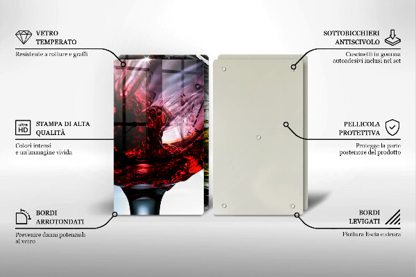 Skärbräda glas Glas vin