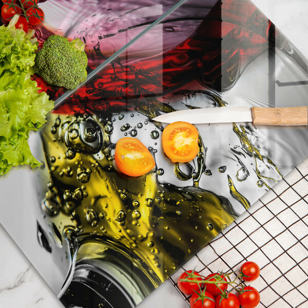 Skärbräda glas Glas vin