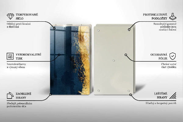 Skärbräda glas Abstraktion guld