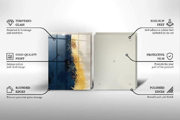 Skärbräda glas Abstraktion guld