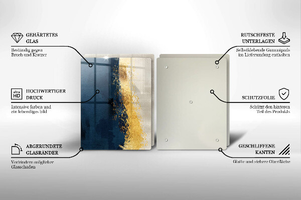 Skärbräda glas Abstraktion guld