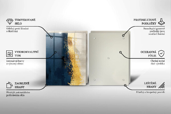 Skärbräda glas Abstraktion guld