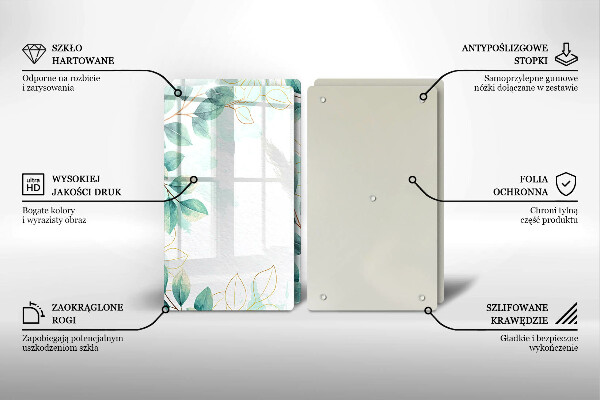 Skärbräda glas Målade blad