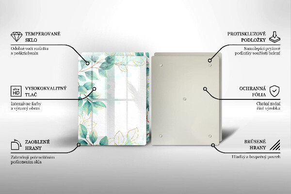 Skärbräda glas Målade blad