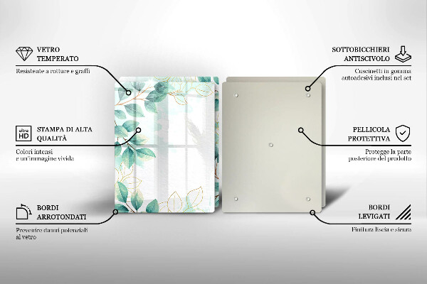 Skärbräda glas Målade blad