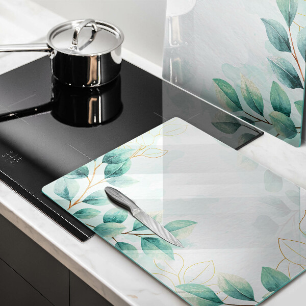 Skärbräda glas Målade blad