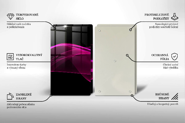 Skärbräda glas Rosa abstraktion