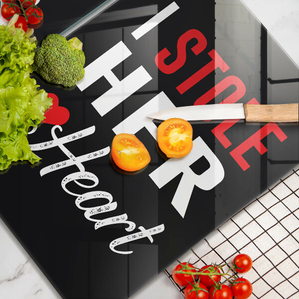 Skärbräda glas Inskrift, mening, mönster