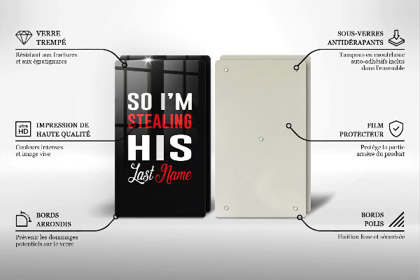 Skärbräda glas Inskrift, mening, mönster