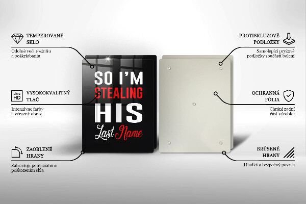 Skärbräda glas Inskrift, mening, mönster