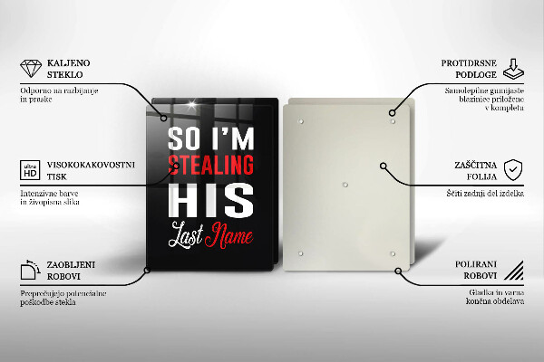 Skärbräda glas Inskrift, mening, mönster