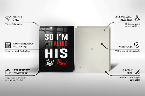 Skärbräda glas Inskrift, mening, mönster