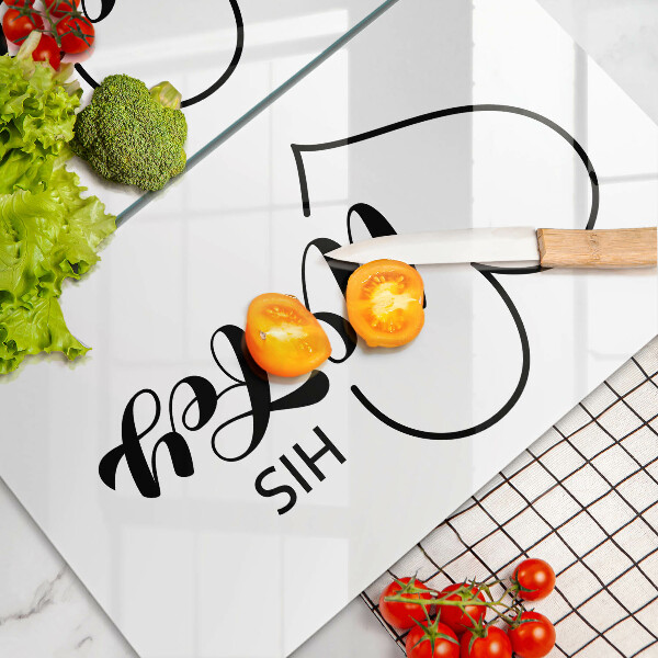 Skärbräda glas Inskrift, mening, mönster