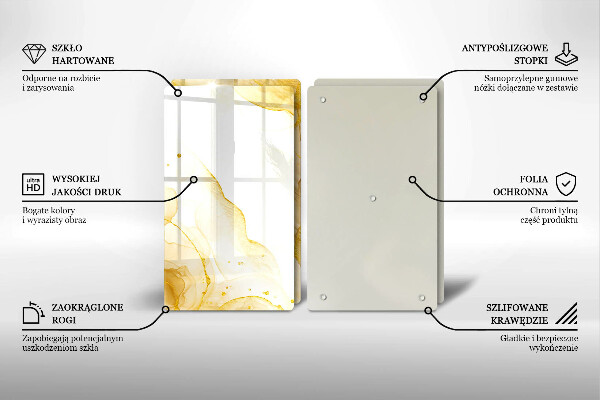 Skärbräda glas Gyllene abstraktion