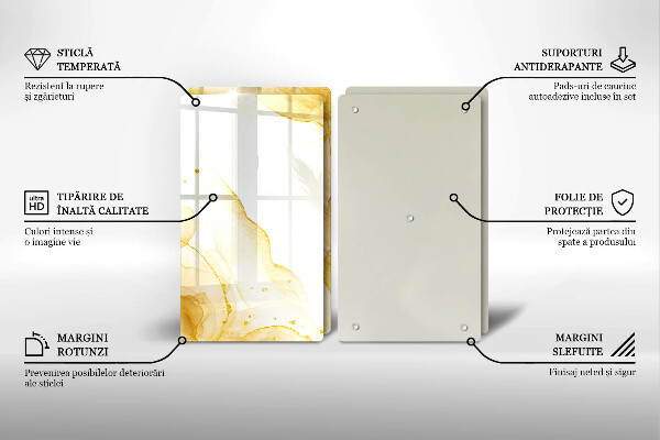 Skärbräda glas Gyllene abstraktion