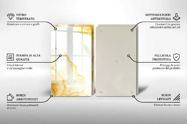 Skärbräda glas Gyllene abstraktion