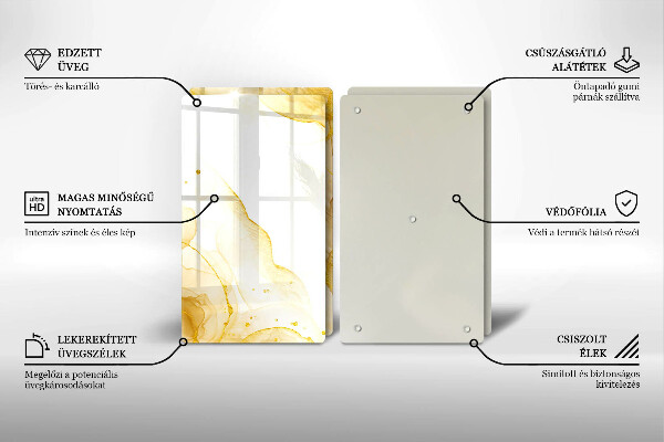 Skärbräda glas Gyllene abstraktion