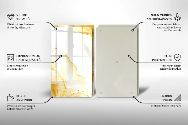 Skärbräda glas Gyllene abstraktion