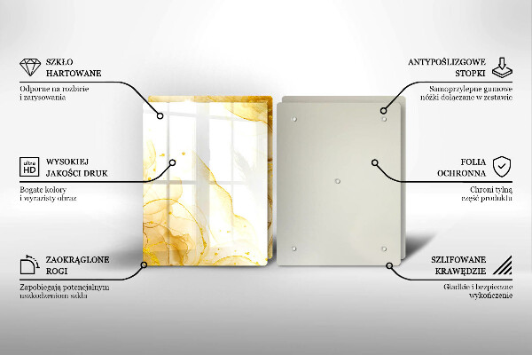 Skärbräda glas Gyllene abstraktion