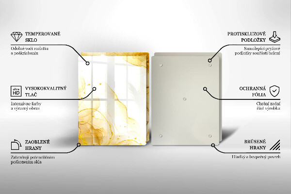Skärbräda glas Gyllene abstraktion