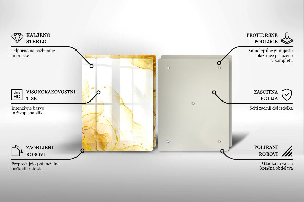 Skärbräda glas Gyllene abstraktion