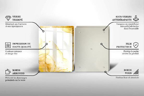 Skärbräda glas Gyllene abstraktion
