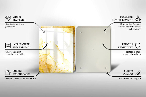 Skärbräda glas Gyllene abstraktion