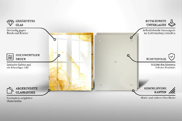 Skärbräda glas Gyllene abstraktion