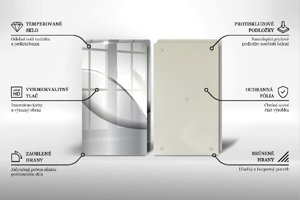 Skärbräda glas Abstrakta linjer design
