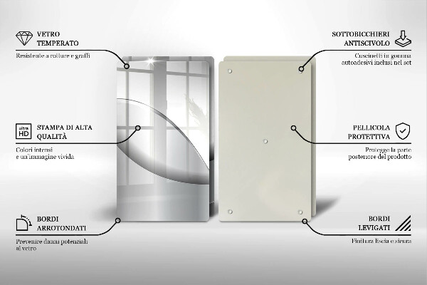 Skärbräda glas Abstrakta linjer design