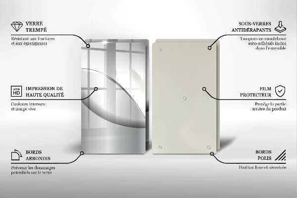 Skärbräda glas Abstrakta linjer design