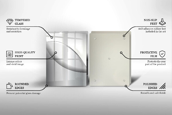 Skärbräda glas Abstrakta linjer design