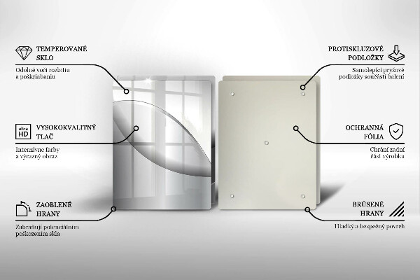Skärbräda glas Abstrakta linjer design