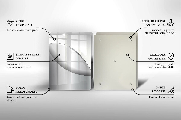 Skärbräda glas Abstrakta linjer design