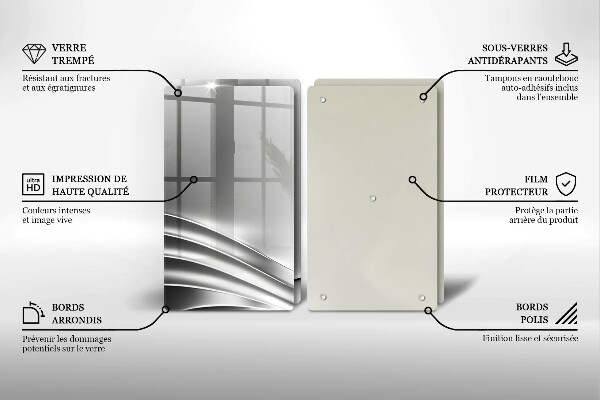 Skärbräda glas Metallstruktur