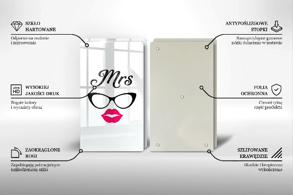 Skärbräda glas fru herr - Inskrift, mening