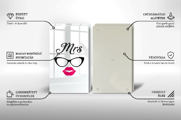 Skärbräda glas fru herr - Inskrift, mening