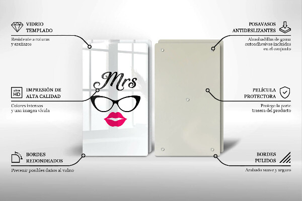 Skärbräda glas fru herr - Inskrift, mening