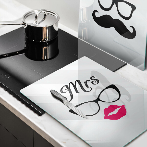 Skärbräda glas fru herr - Inskrift, mening