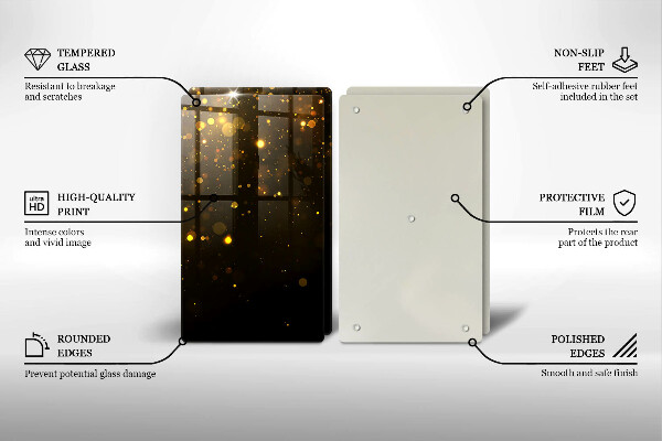 Skärbräda glas Guld glitter