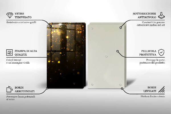 Skärbräda glas Guld glitter