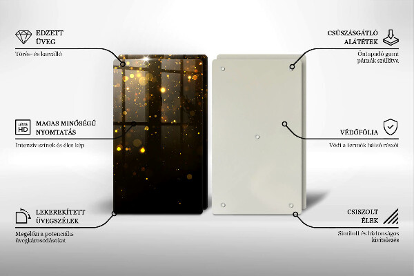 Skärbräda glas Guld glitter