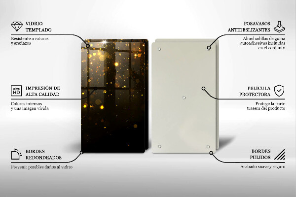 Skärbräda glas Guld glitter