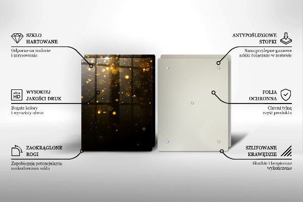 Skärbräda glas Guld glitter