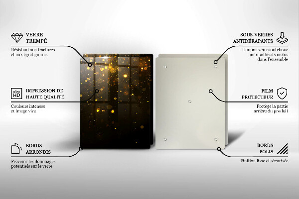 Skärbräda glas Guld glitter