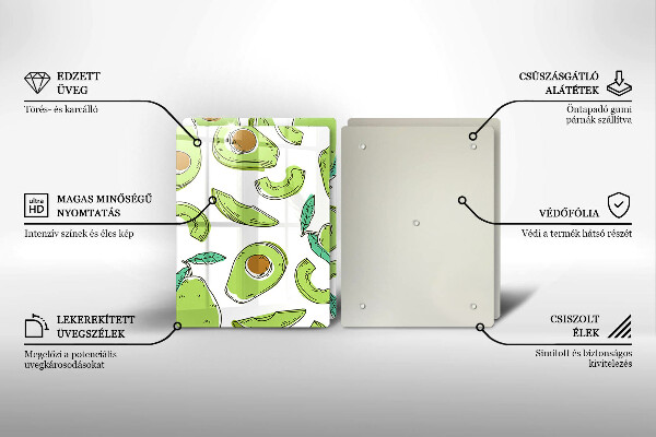 Skärbräda glas Avokado och päron