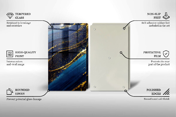 Skärbräda glas Marinblå abstraktion