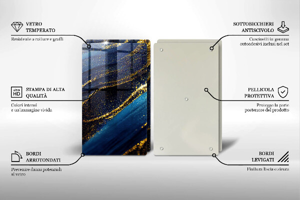Skärbräda glas Marinblå abstraktion