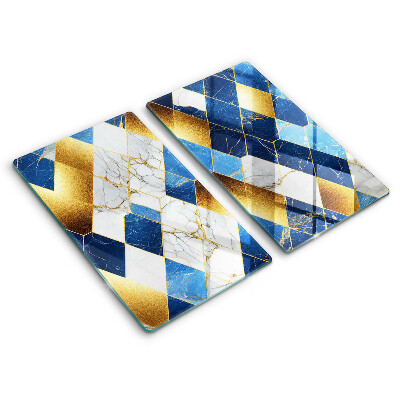 Skärbräda glas Gyllene romb marmor