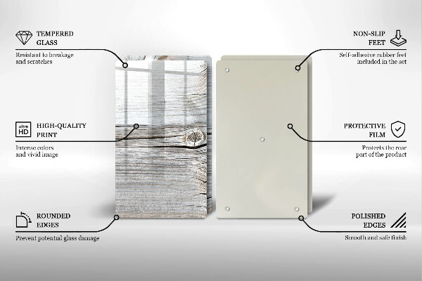 Skärbräda glas Lätt trästruktur